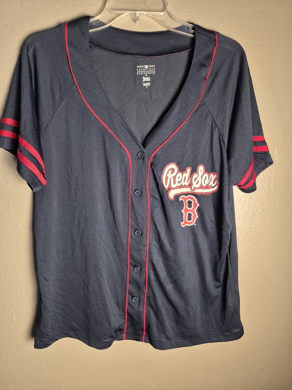 Boston Red Sox Navy & Red Men's Baseball Jersey